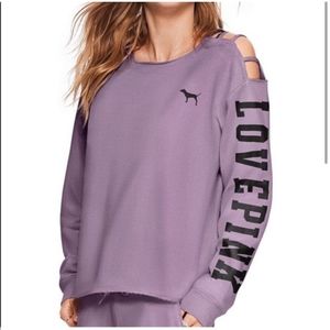 Victoria's Secret Pink Ladder Shoulder Purple Sweatshirt